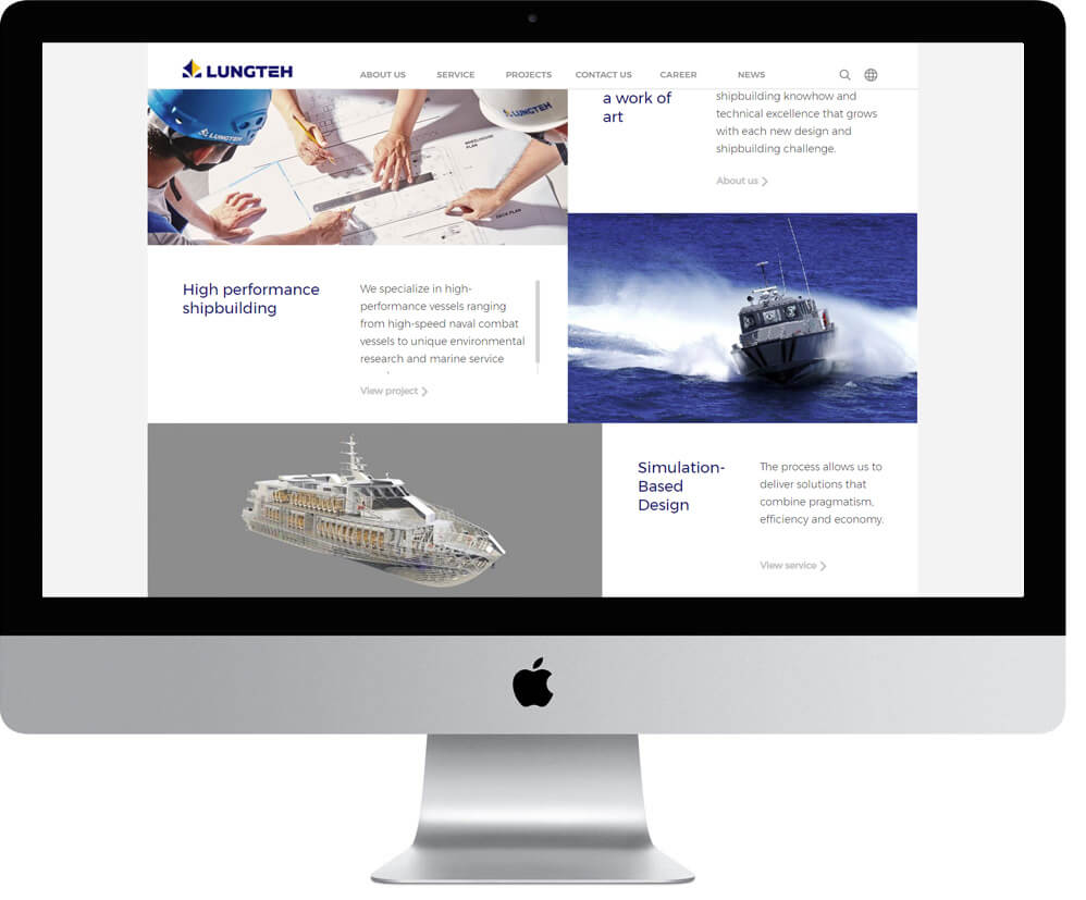 網頁設計精選作品/lungteh/形象網站/電腦版畫面示意